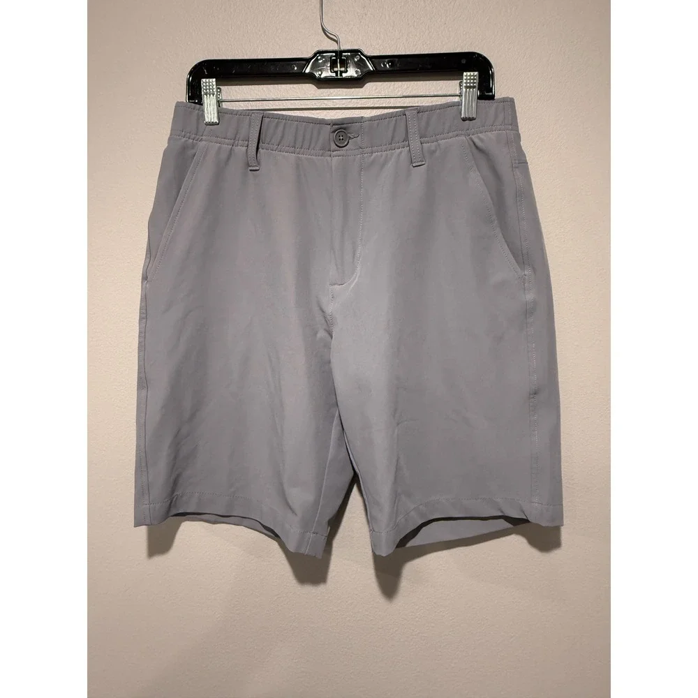 Under Armour Mens Golf Shorts Gray Size 32 Flat Front Activewear Performance